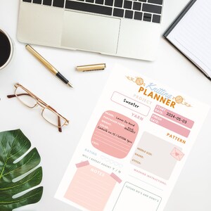 Printable Knitting Planner | PDF | A4 | A5 | Pink - Etsy