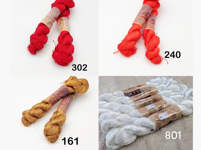 Hilo de madeja de crochet brillante de viscosa Ajur imagen 9
