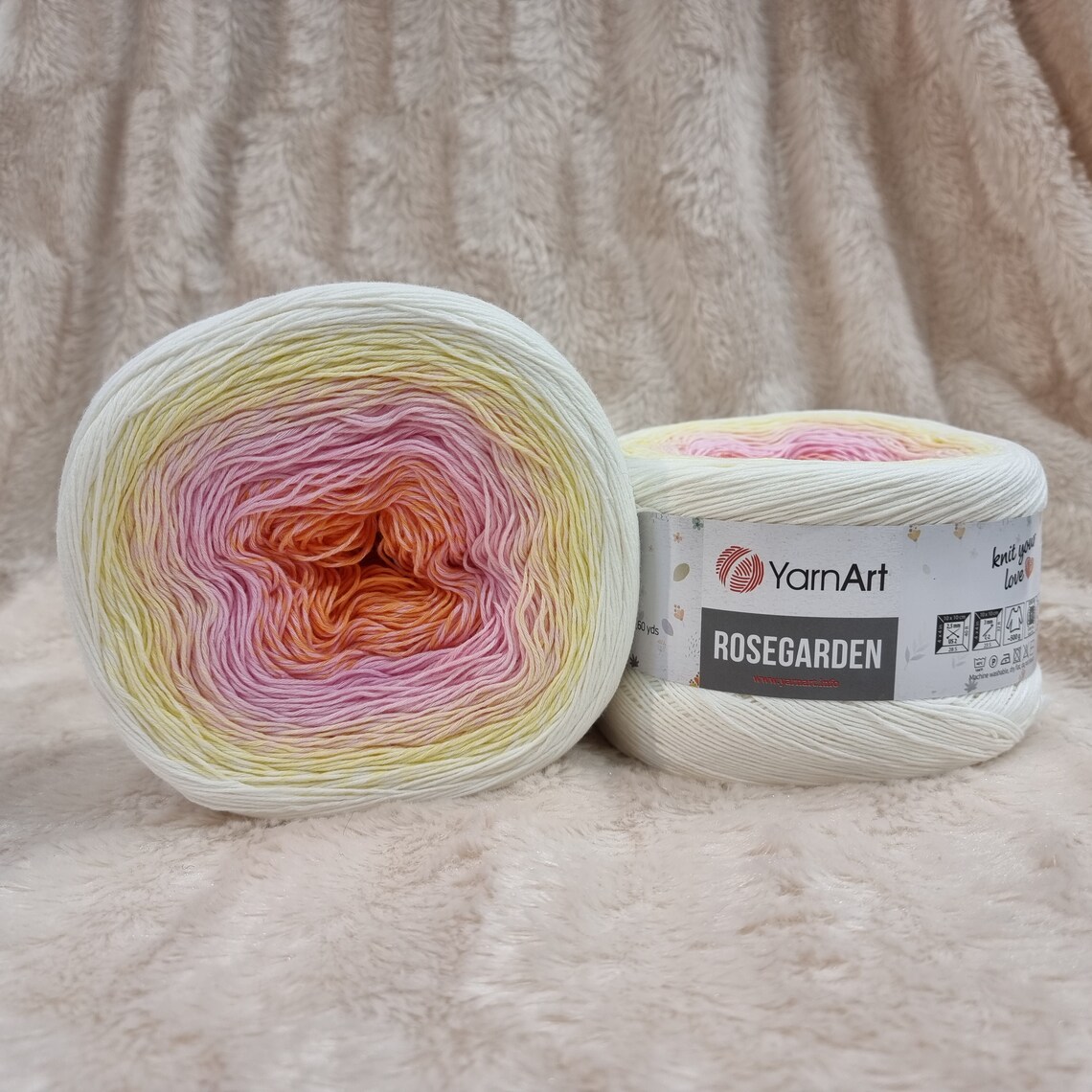 Yarnart Rosegarden Cotton Cake Yarn Gradient Yarn Cakes Etsy Australia