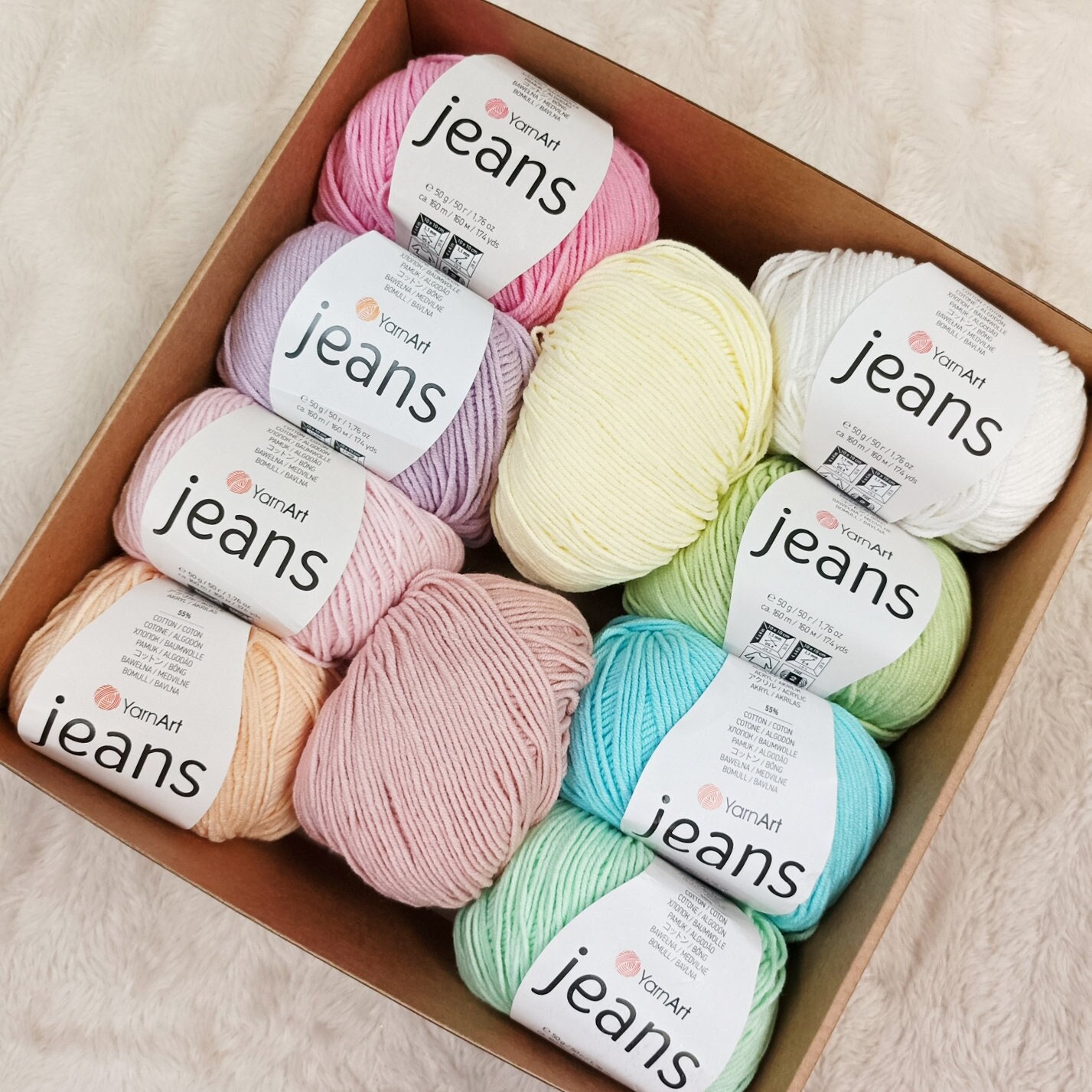  55% Cotton 45% Acrylic YarnArt Jeans Sport Yarn 1 Skein/Ball 50  gr 174 yds (40)