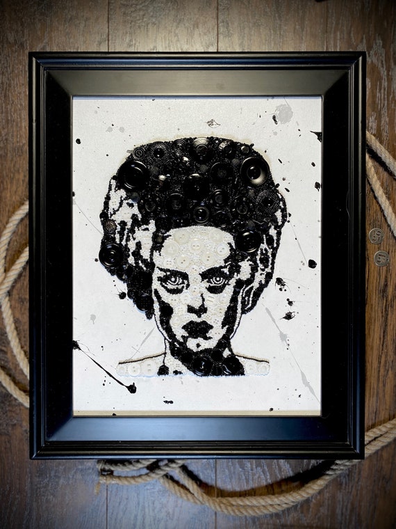 Bride of Frankenstein button art Frankensteins monster art | Etsy