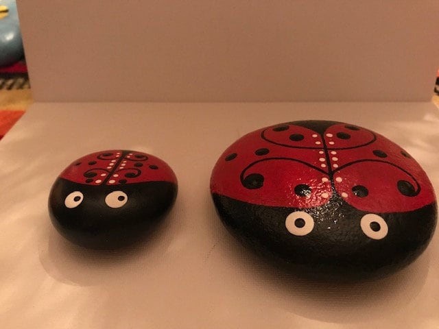 Painted rocks - Lady bugs