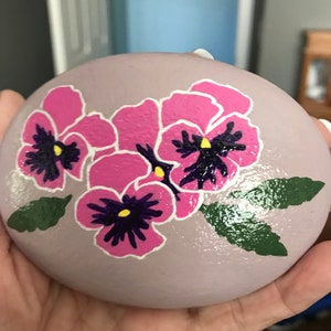 Painted Rocks - Pansies