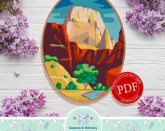 Zion National Park | Digital Download | Cross Stitch Pattern |
