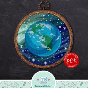 Earth | Digital Download | Round Cross Stitch Pattern |