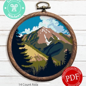 Mount Democrat Colorado Cross-Stitch Pattern PDF