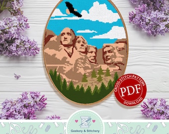 Mount Rushmore | Digitaler Download | Kreuz-Muster |