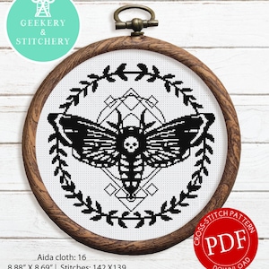 Death-head Moth | Digital Download | Round Cross Stitch Pattern |