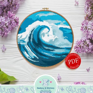 Ocean Wave | Digital Download | Round Cross Stitch Pattern |