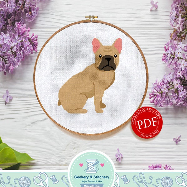 French Bulldog | Digital Download | Dog Breed Cross Stitch Pattern |