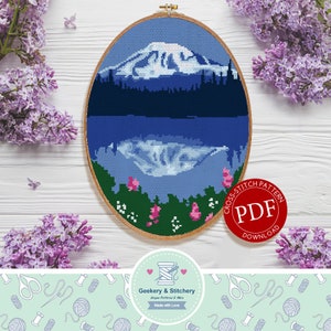 Mount Rainier | Download digitale | Cross Stitch Pattern |