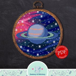 Saturn | Digital Download | Round Cross Stitch Pattern |