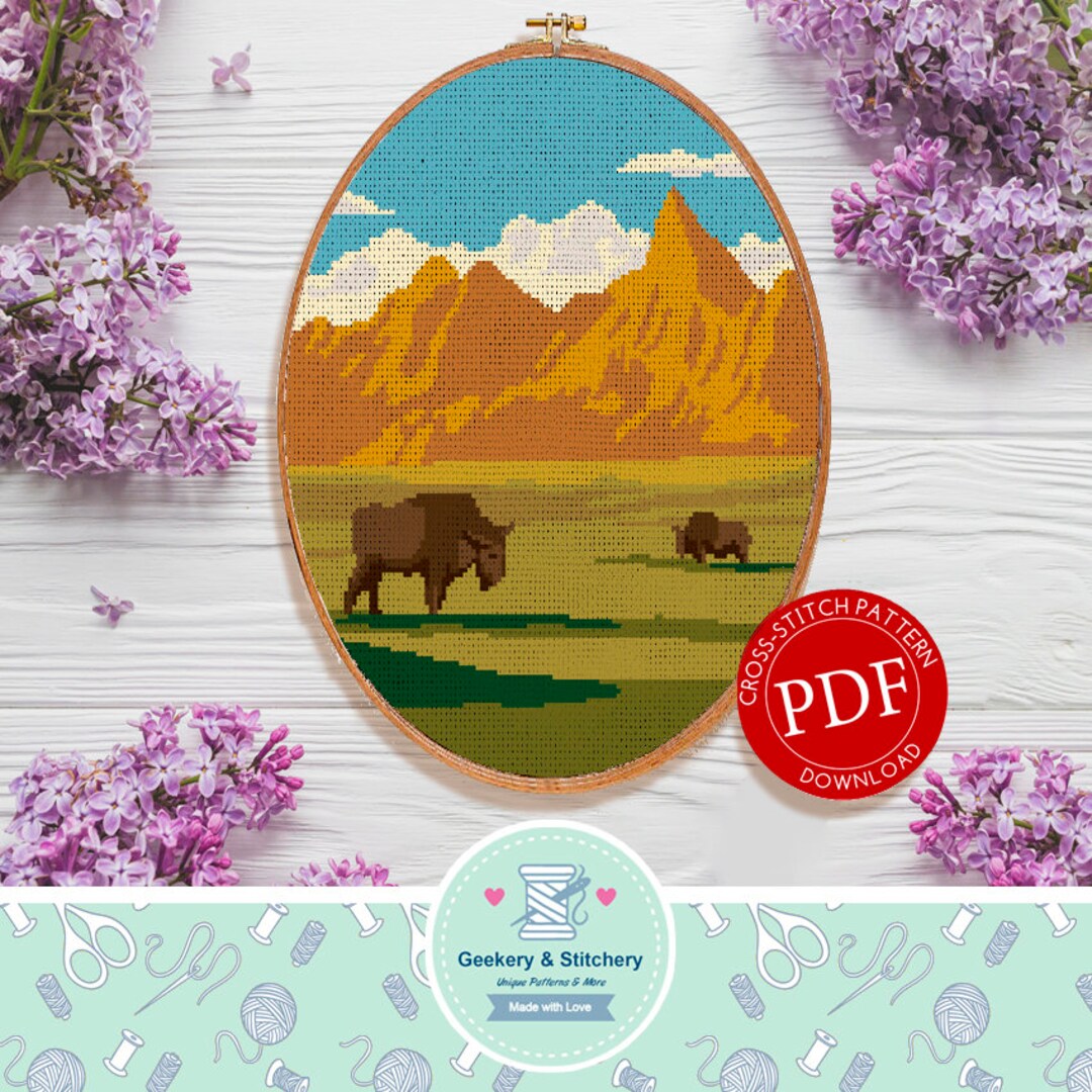 Badlands National Park | Digital Download | Cross Stitch Pattern | - Etsy