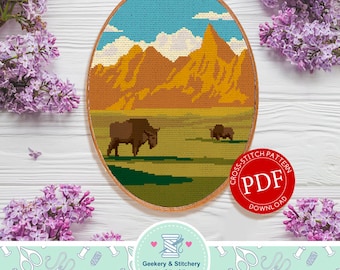 Badlands National Park | Digital Download | Cross Stitch Pattern |