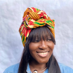 Headband for women, wired kente head wrap, wide ankara headwrap, Head Scarf for women, boho headband Africa headband