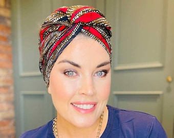 African Print Wired Headband: Boho Turban Wrap