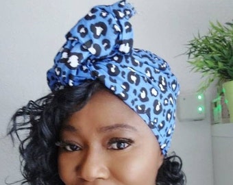 Wired turban, French vintage leopard print turban, Wired headband, wired headwrap, ankara facinator,  gift for her