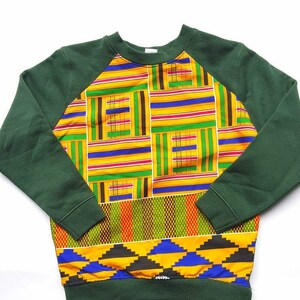 Kids ankara Sweatshirt, Africanprint Jumper Children Clothing Kente African Outfit winter Christmas Gift yellow green Blue Boys Girls image 2