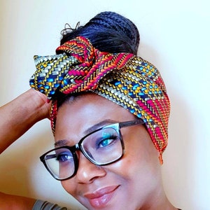 African Print Wired Headwrap Flexible Wire Headband in Traditional Ankara Fabric Versatile & Adjustable Hair Accessory for Women. image 1