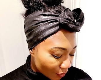 Wired headband, wire head wraps, boho Hair band, wide twist headbands, Dreadlocks Headwrap, Rockabilly headband, ankara black headband