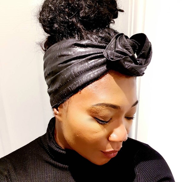 Bandeau avec fil, serre-tête en fil de fer, serre-tête bohème, bandeaux larges torsadés, turban dreadlocks, bandeau rockabilly, bandeau noir ankara