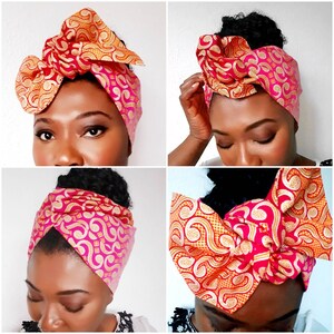 Wired headband, twist headbands, Dreadlocks wrap, Business, dolly Bow, Boho Wire Headwrap, Ankara head Scarf, African headwrap, black owned image 2