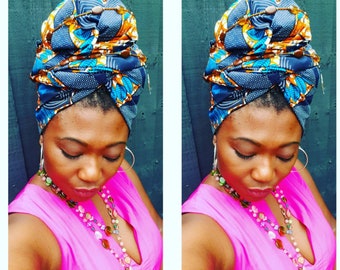Boho Chic Ankara Headwrap: African Print Head Scarf
