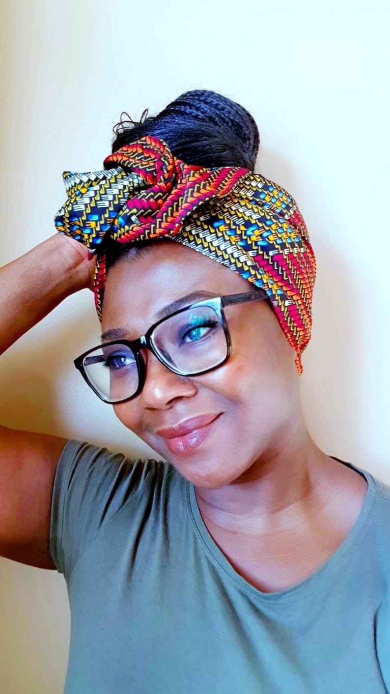 African Print Wired Headwrap Flexible Wire Headband in Traditional Ankara Fabric Versatile & Adjustable Hair Accessory for Women. image 1