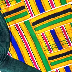 Kids ankara Sweatshirt, Africanprint Jumper Children Clothing Kente African Outfit winter Christmas Gift yellow green Blue Boys Girls image 6