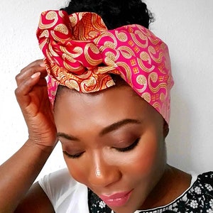 Wired headband, twist headbands, Dreadlocks wrap, Business, dolly Bow, Boho Wire Headwrap, Ankara head Scarf, African headwrap, black owned image 3