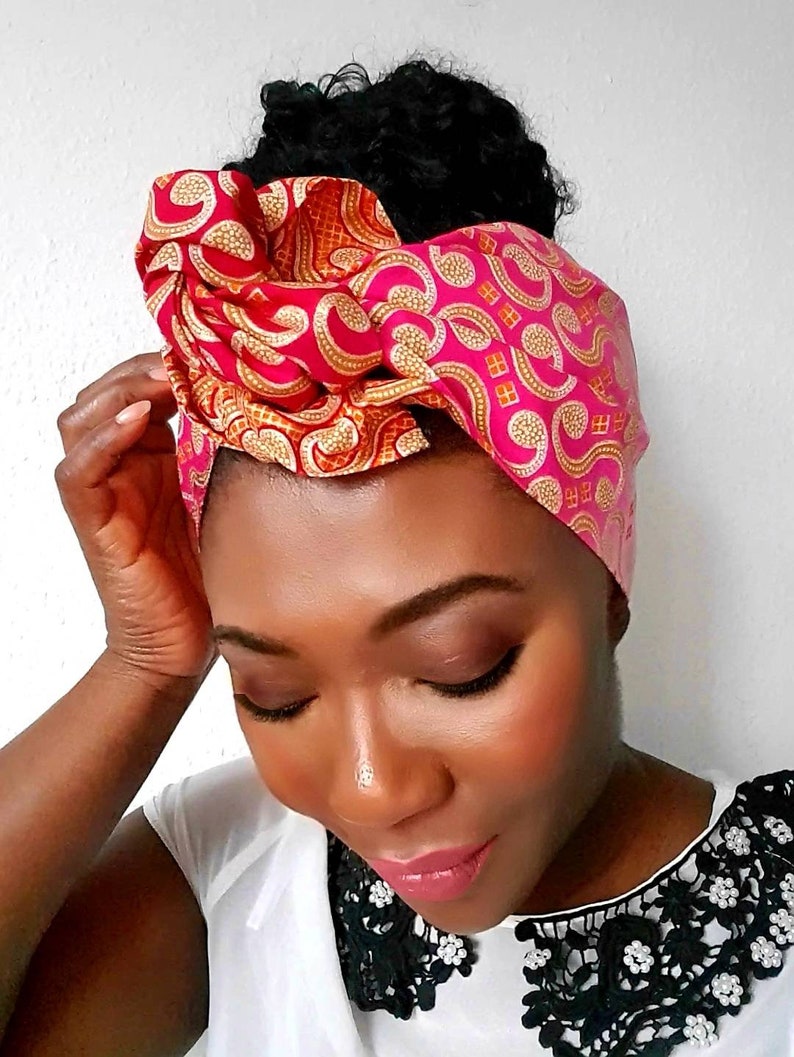 Wired headband, twist headbands, Dreadlocks wrap, Business, dolly Bow, Boho Wire Headwrap, Ankara head Scarf, African headwrap, black owned image 3