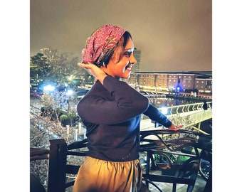 Wired African Print Headband: Boho Hair Scarf, Dolly Bow Headwrap