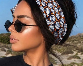 Handmade Wired Headband: African Ankara Print Boho Head Wrap