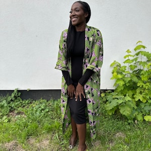Kimono for wedding guests, African print kimono, Duster Coat,  Ankara Kimono cover up, African Tribal Print Longline jacket