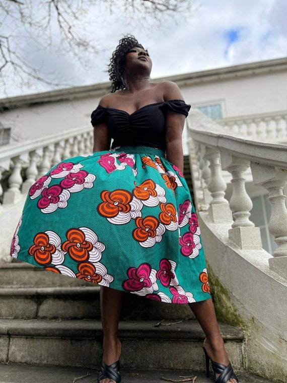Teal top swing skirt