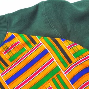 Kids ankara Sweatshirt, Africanprint Jumper Children Clothing Kente African Outfit winter Christmas Gift yellow green Blue Boys Girls image 3