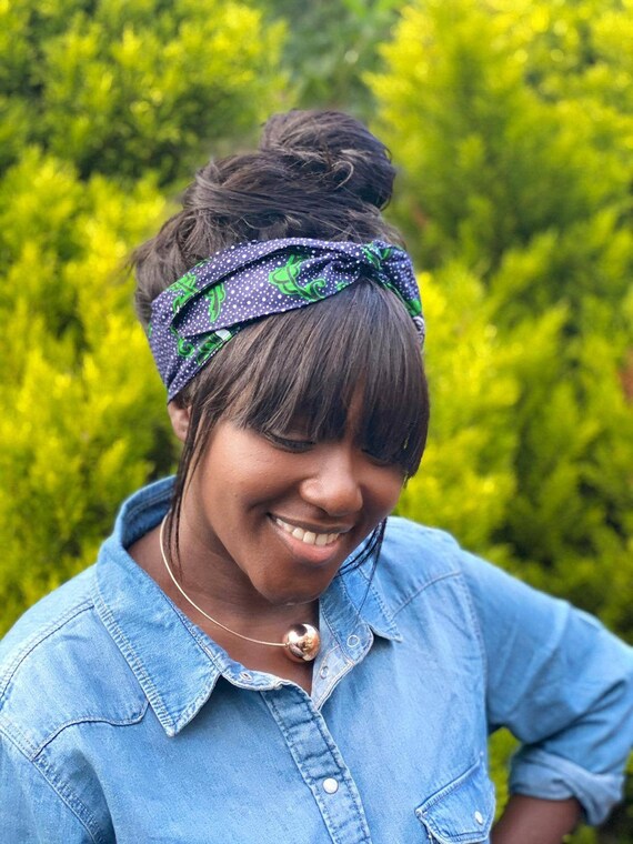 Headband for Women, Wired Head Bands. African Wax Print Head Wrap