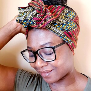 African Print Wired Headwrap Flexible Wire Headband in Traditional Ankara Fabric Versatile & Adjustable Hair Accessory for Women. image 3