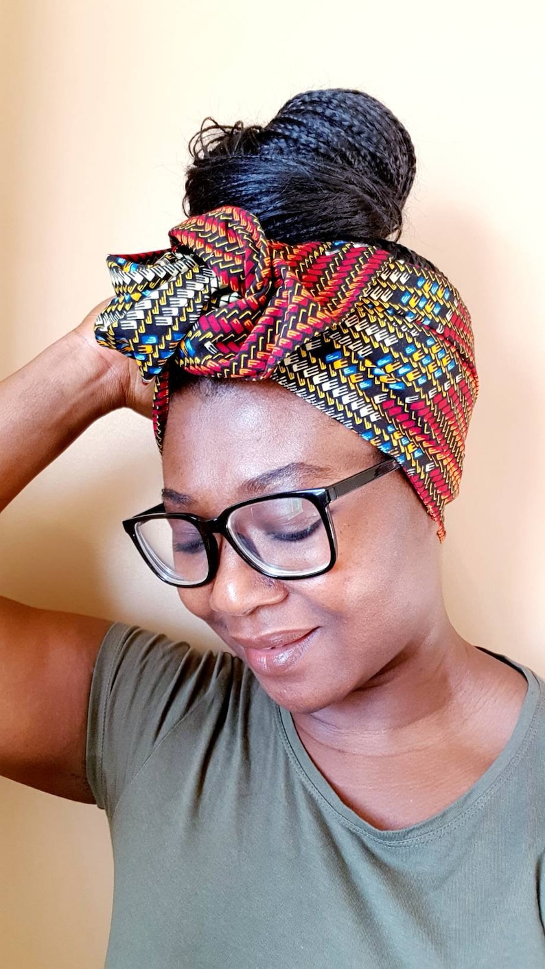 African Print Wired Headwrap Flexible Wire Headband in Traditional Ankara Fabric Versatile & Adjustable Hair Accessory for Women. image 3