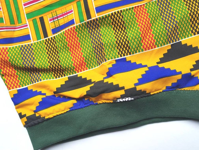 Kids ankara Sweatshirt, Africanprint Jumper Children Clothing Kente African Outfit winter Christmas Gift yellow green Blue Boys Girls image 4