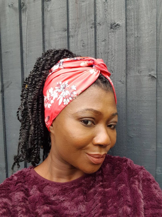 Wired Wrap Headband, Boho Head Scarf, Dolly Bow Headband, Twist Wire  Headwrap, Hair Scarf, Blue African Print Headwrap, Ankara Headband 