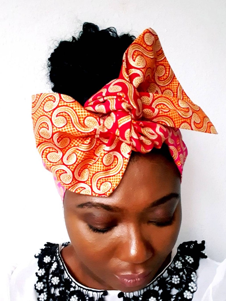 Wired headband, twist headbands, Dreadlocks wrap, Business, dolly Bow, Boho Wire Headwrap, Ankara head Scarf, African headwrap, black owned image 1