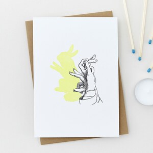 Carte de voeux typographique - Ombres sur le mur - Lapin