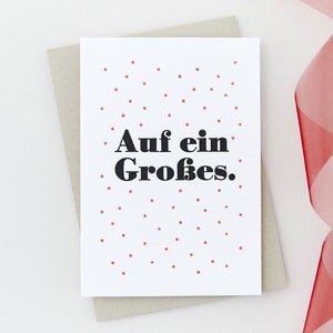 Carte de Noël typographique imprimée à la main – Vœux de Noël « Auf ein Grosses »