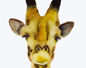 Gerry the Giraffe Watercolor Painting