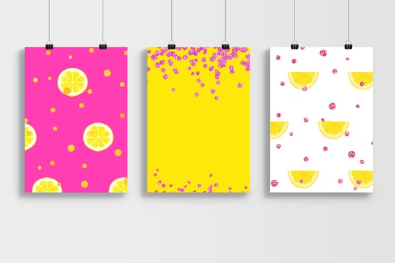 Download Pink Lemonade Digital Paper Kit Instant Download Etsy PSD Mockup Templates