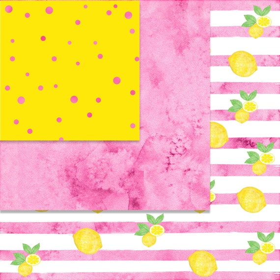 Download Pink Lemonade Digital Paper Kit Instant Download Etsy Yellowimages Mockups