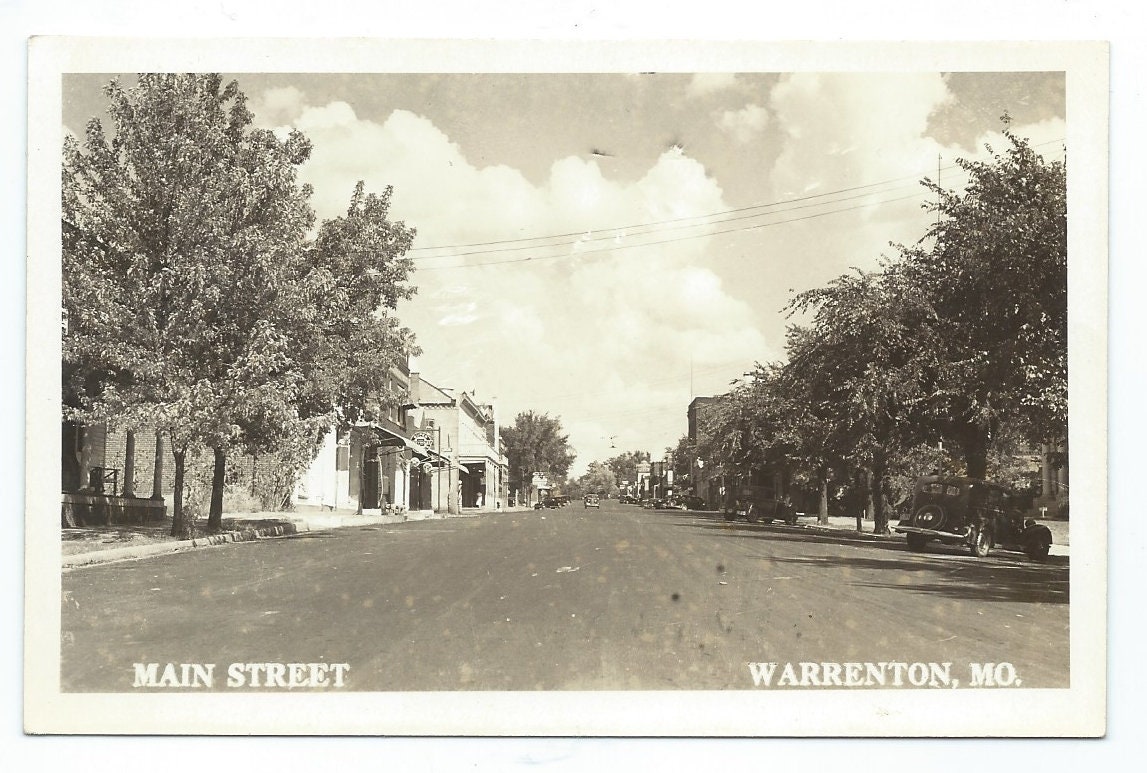 1930s Missouri Postcard Real Photograph Main Street Warrenton Etsy
