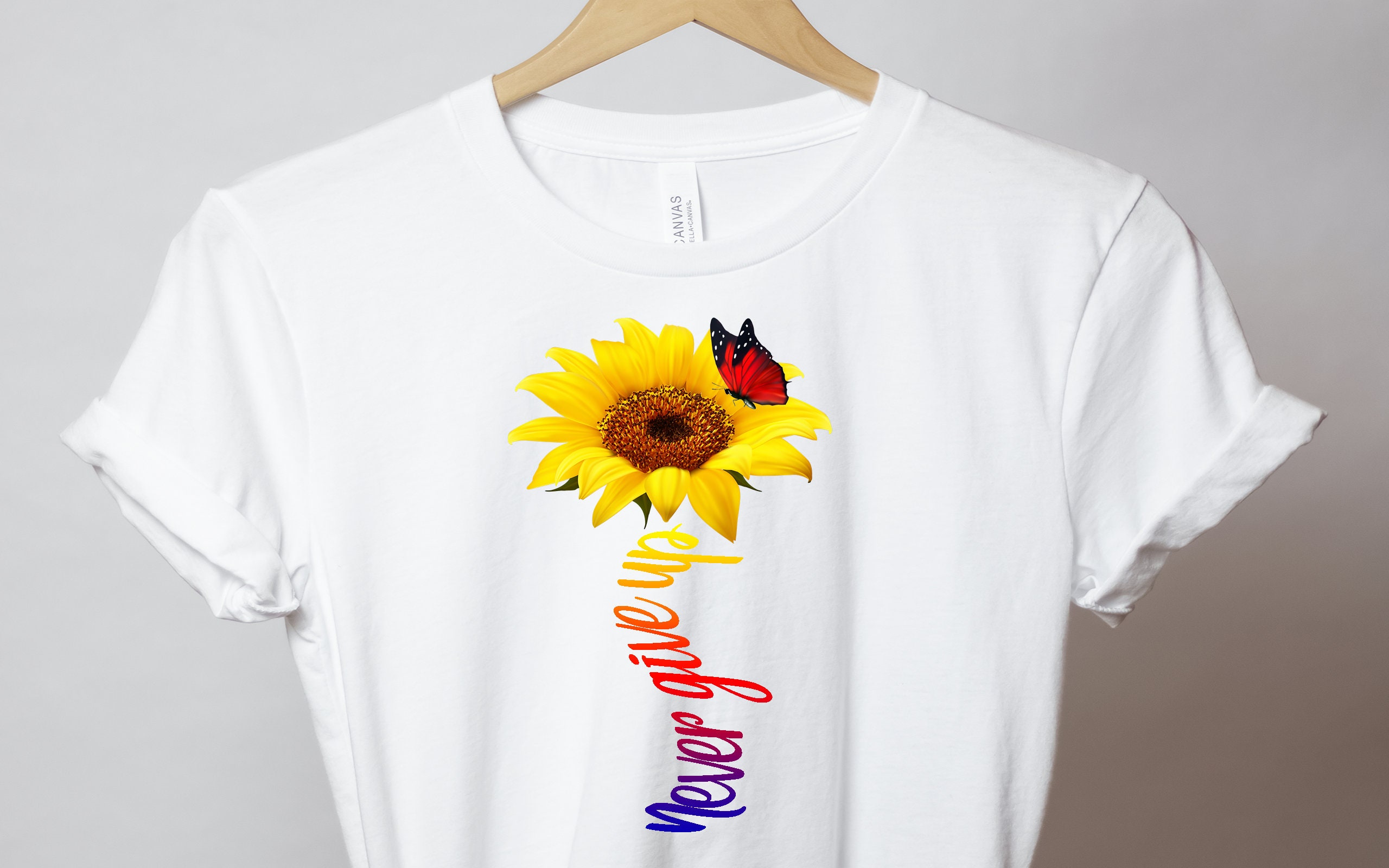 Never give up sunflower shirt Clearance