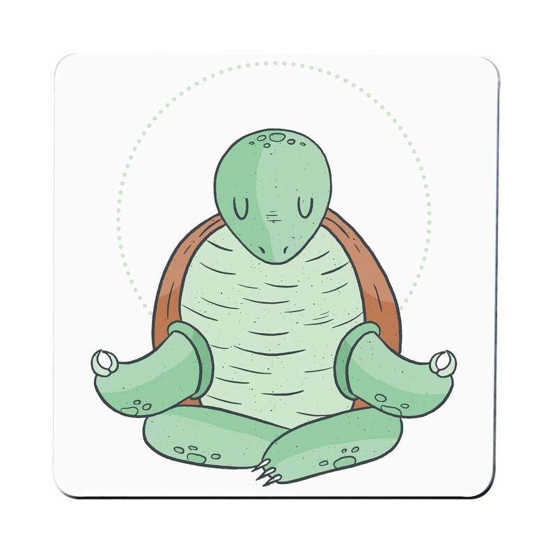 Yoga turtle funny coaster drink mat Etsy